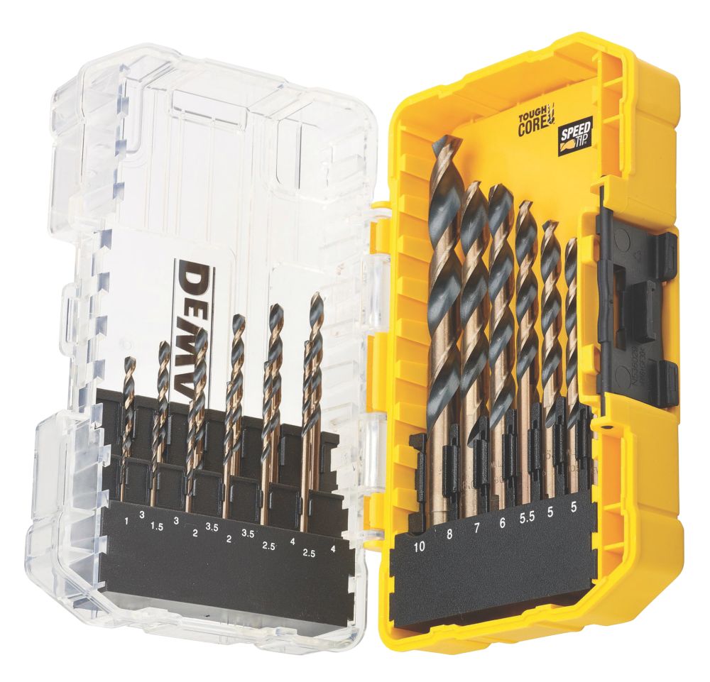 Image of DeWalt Straight Shank Black & Gold Metal Drilling Set 19 Piece Set 