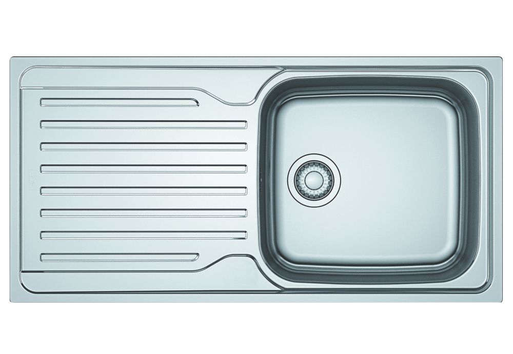 Image of Franke Antea 1 Bowl Stainless Steel Reversible Inset Sink & Drainer Stainless steel 1000mm x 500mm 