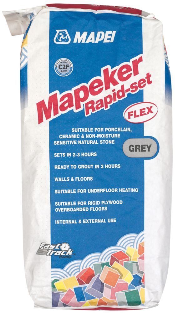 Image of Mapei Rapid-Set Wall & Floor Adhesive Grey 10kg 