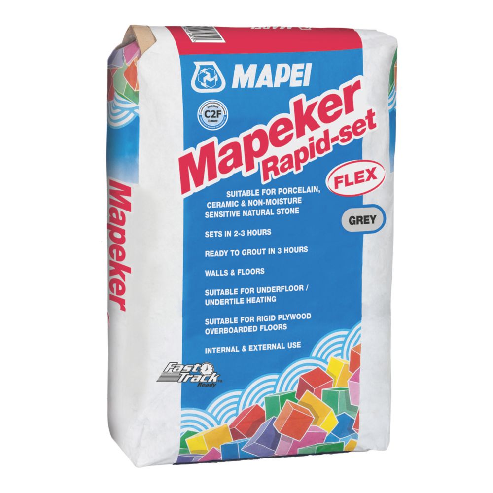 Image of Mapei Rapid-Set Wall & Floor Adhesive Grey 10kg 