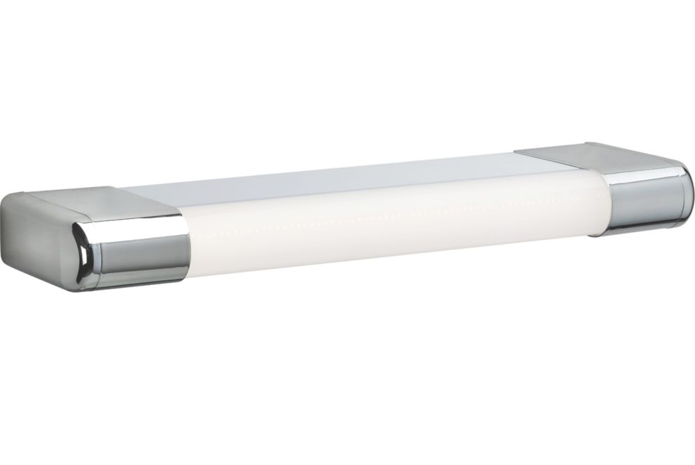 Image of Knightsbridge SL9 Single Voltage LED Shaver Light with USB & Shelf Chrome & White 9W 780lm + 2.4A 2-Outlet Type A USB Charger 