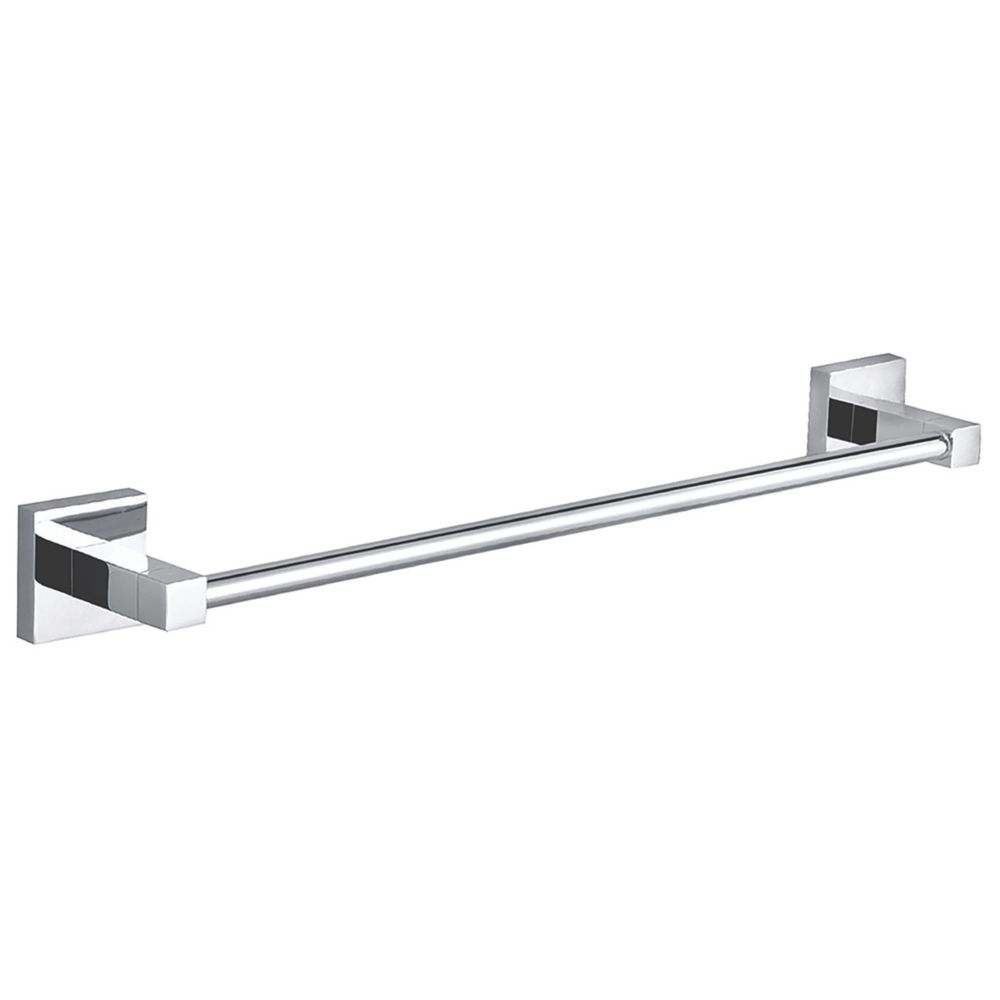 Image of Aqualux Epsom Single Towel Bar Chrome 66cm x 6cm x 9.5cm 