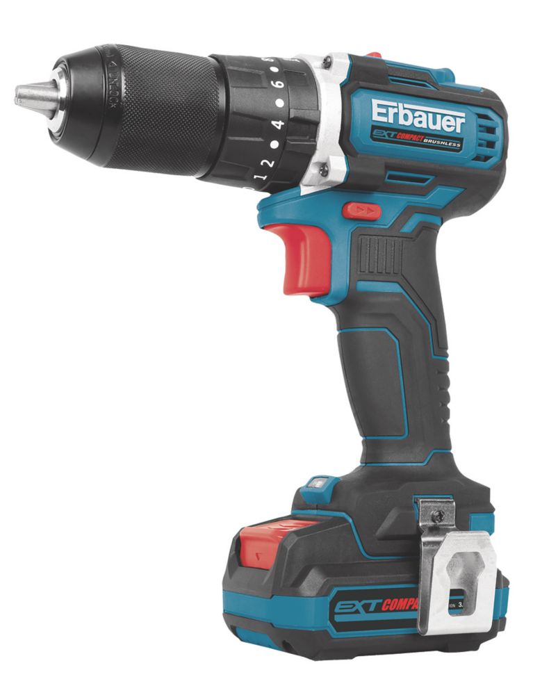 Image of Erbauer ECD12-Li-2 12V 1 x 3.0Ah Li-Ion EXT Brushless Cordless Combi Drill 