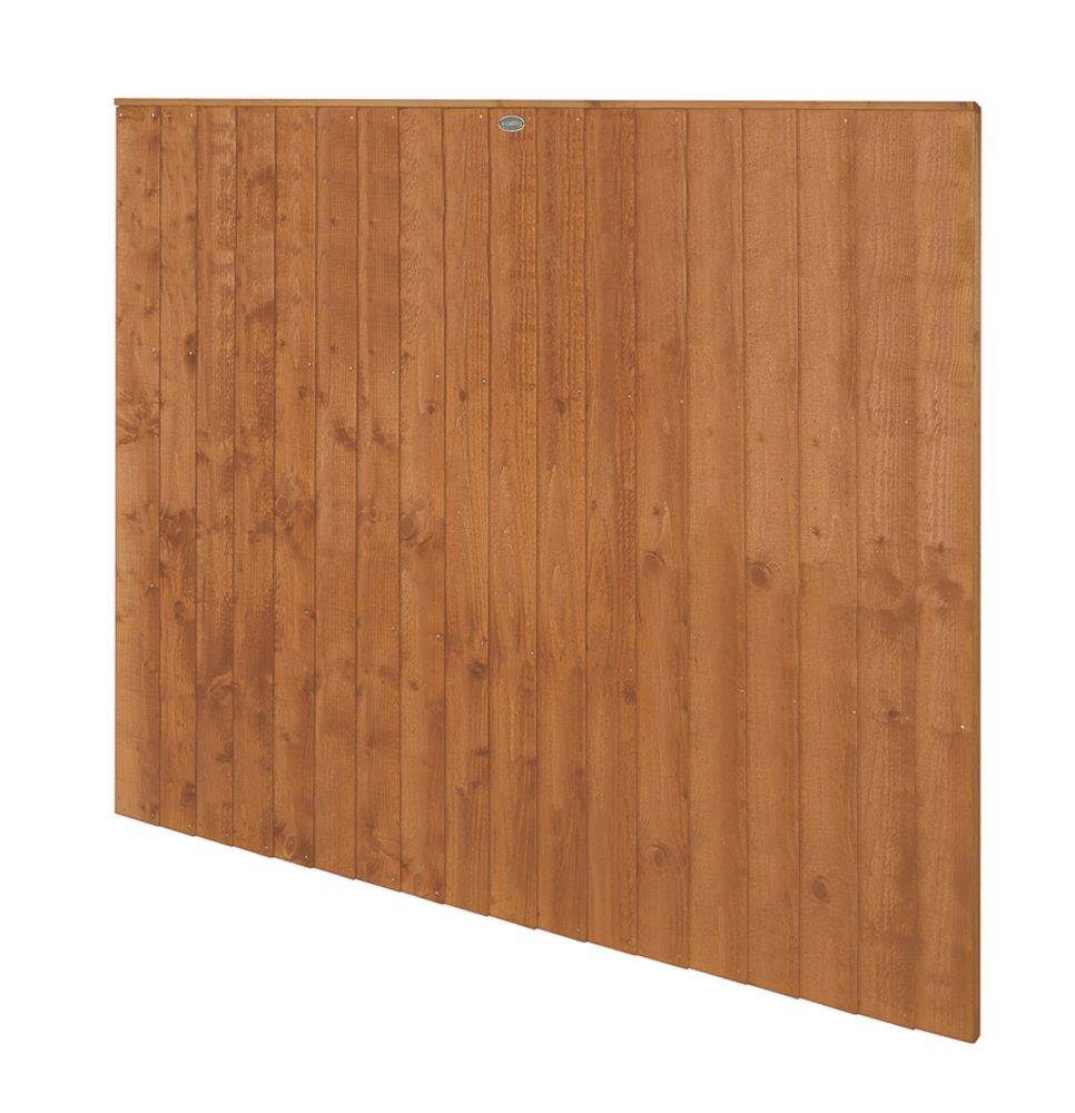 Image of Forest Vertical Board Closeboard Garden Fencing Panel Golden Brown 6' x 5' Pack of 5 