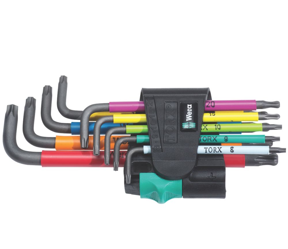 Image of Wera L-Keys Metric & TX Multicolour Bore-Hole Key Set 9 Pieces 