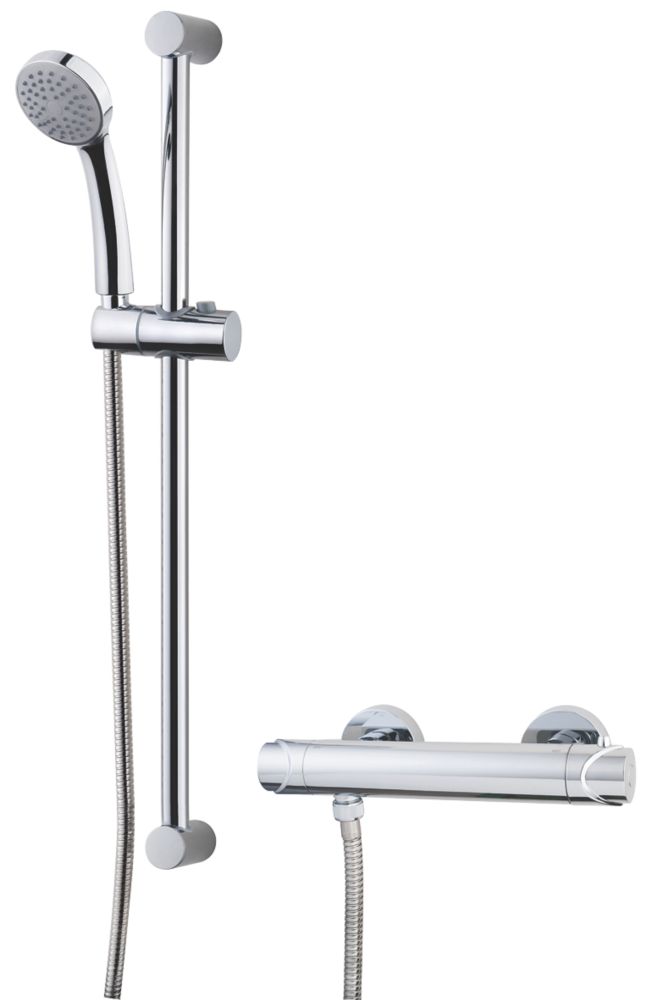 Image of Swirl CoolTouch Rear-Fed Exposed Chrome Thermostatic Mixer Shower 