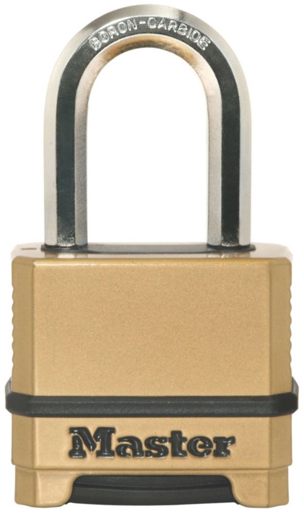 Image of Master Lock Excell Die-Cast Zinc Weatherproof Combination Padlock Brass 56mm 