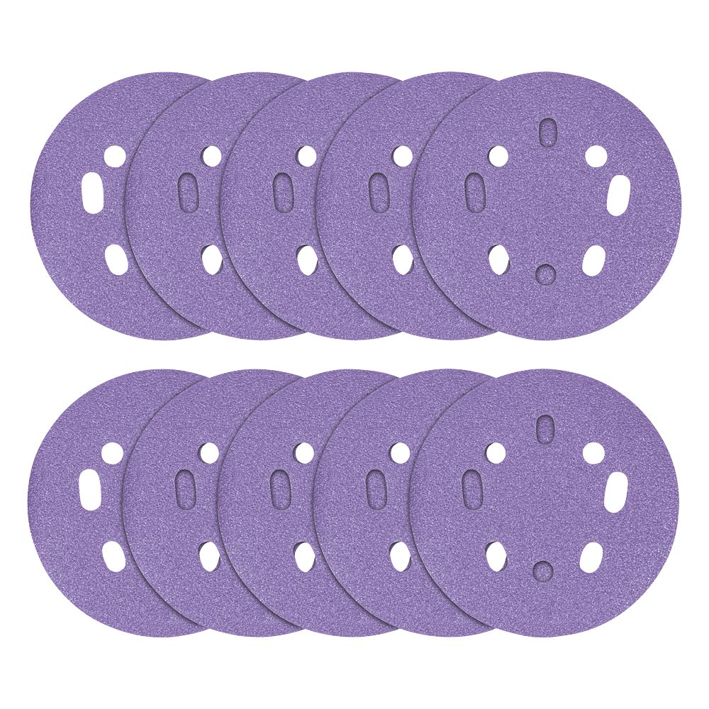 Image of Trend AB/125/120A Random Orbit Sanding Discs Punched 125mm 120 Grit 10 Pack 