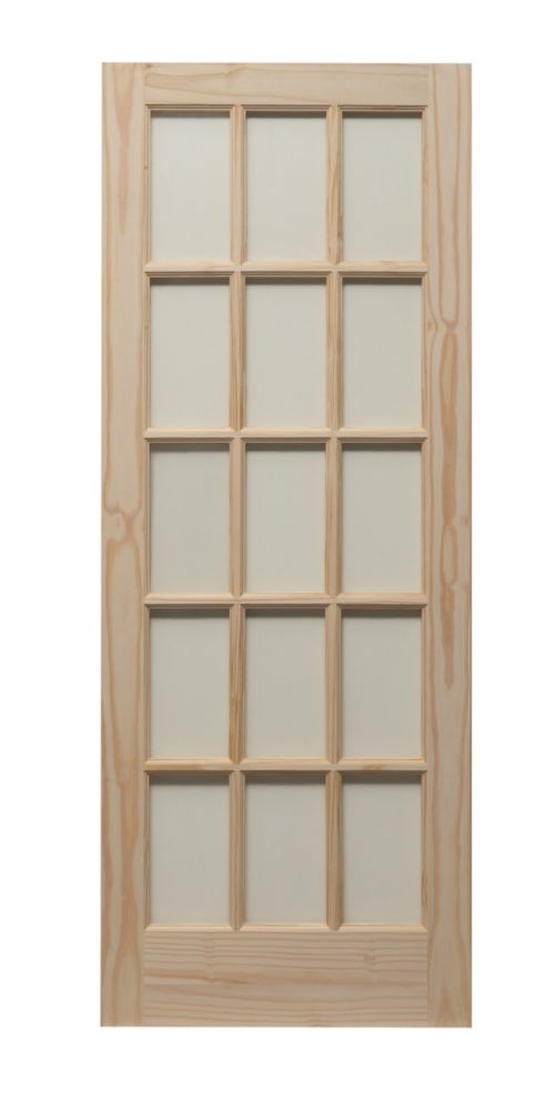 Image of Traditional Knotty 15-Clear Light Unfinished Pine Wooden Traditional Internal Door 2032mm x 813mm 