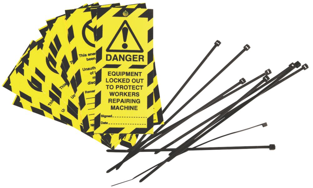 Image of 'Danger, Equipment Locked out' Safety Maintenance Tags 10 Pack 