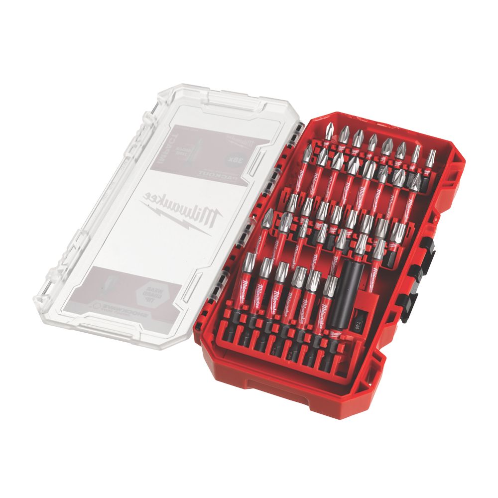 Image of Milwaukee SHOCKWAVE 1/4" Hex Shank Mixed Impact Duty Bit Set 38 Pieces 