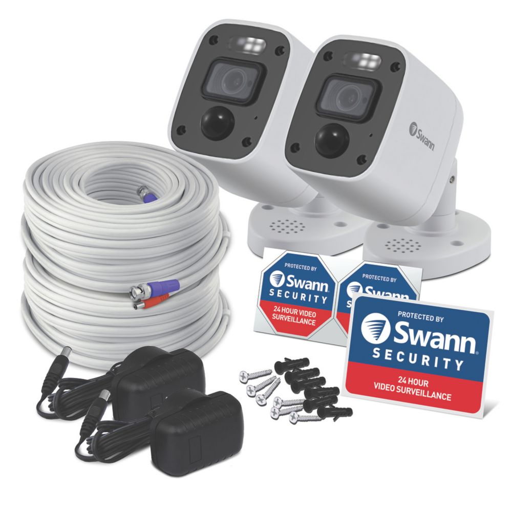 Image of Swann Enforcer SWPRO-4KMQBPK2-EU White Wired 4K Indoor & Outdoor Bullet Add-On Camera for Swann DVR CCTV Kit 