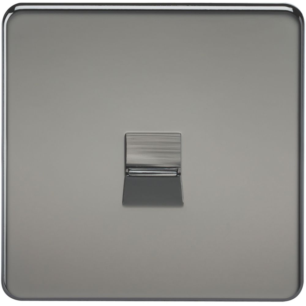 Image of Knightsbridge Slave Telephone Socket Black Nickel 