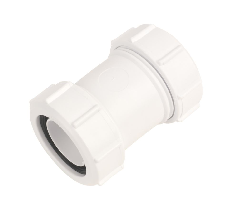 Image of McAlpine S28M Straight Connector White 32mm x 32mm 