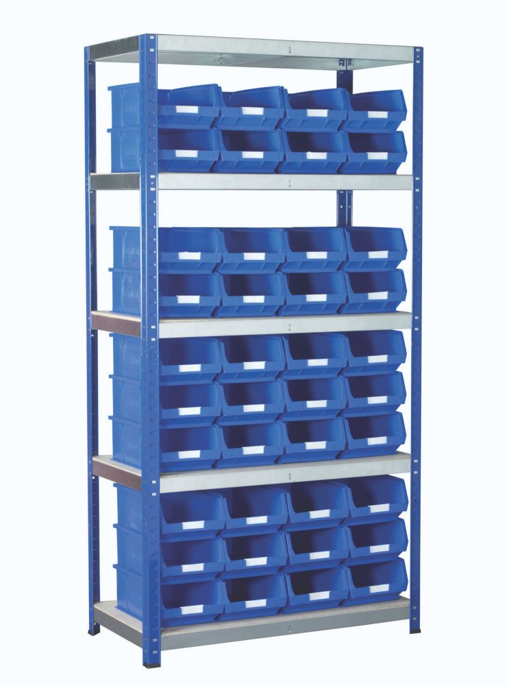Image of Barton Ecorax Shelving Blue 900mm x 450mm x 1800mm 