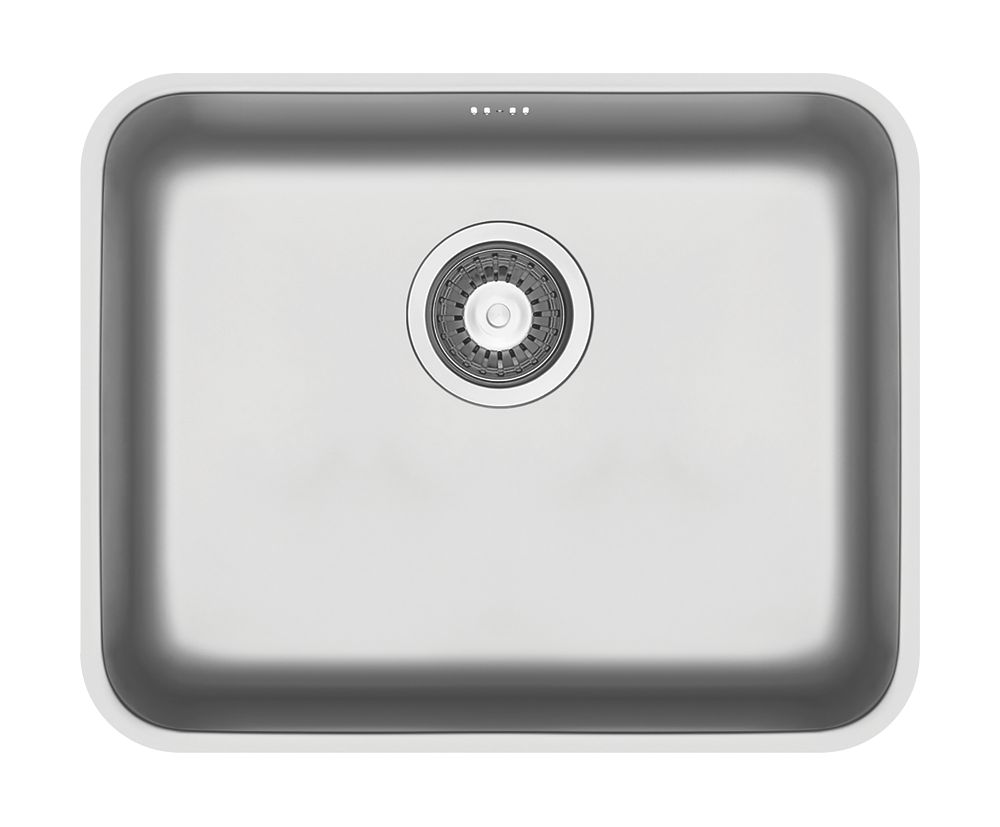 Image of Swirl 1 Bowl Stainless Steel Kitchen Sink 524mm x 424mm 