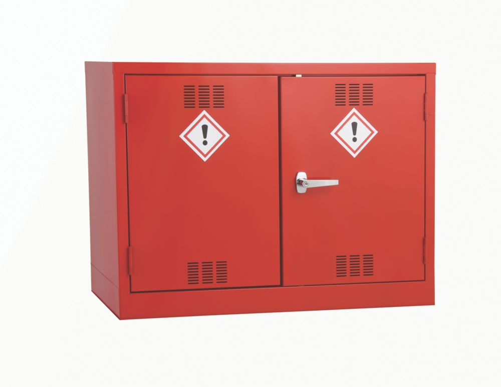 Image of 1-Shelf Pesticide Cabinet Red 915mm x 457mm x 711mm 