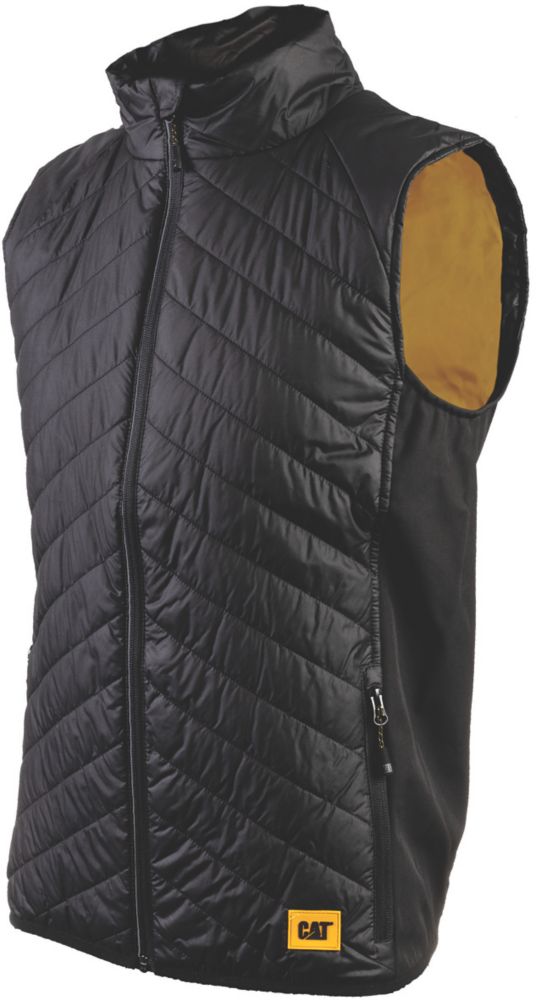 Image of CAT Trades Hybrid Body Warmer Black/Yellow Medium 38-40" Chest 