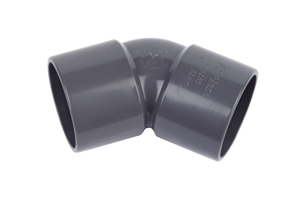 Image of FloPlast Bends 135Â° Grey 32mm 5 Pack 
