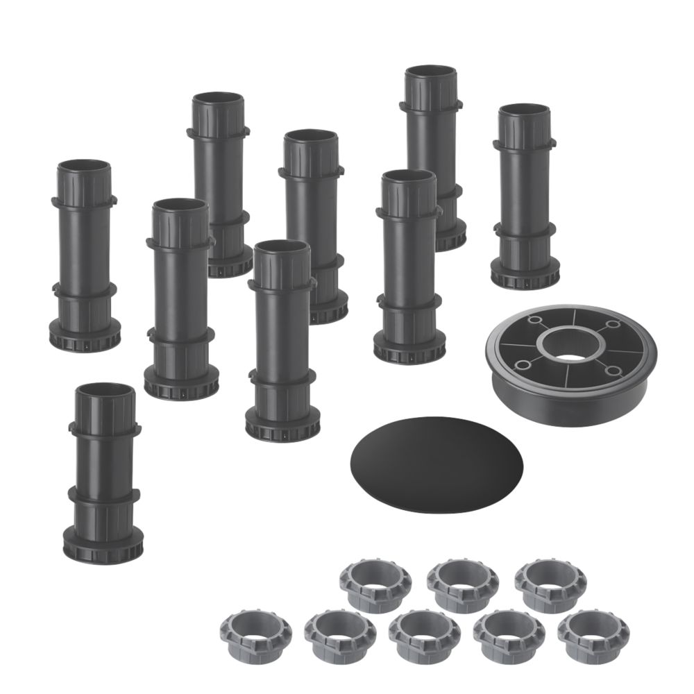 Image of Mira Flight Level Tray Riser Leg Set Black / Grey 49mm 9 Pieces 