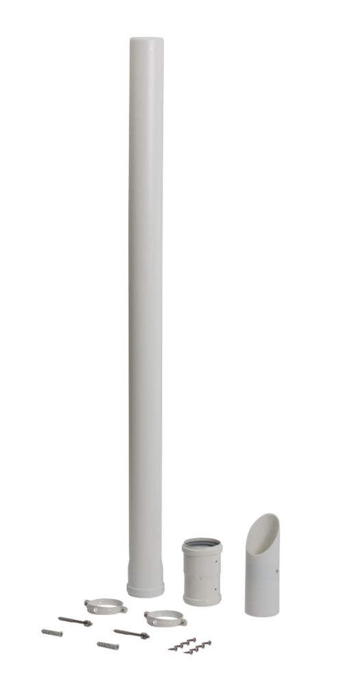 Image of Baxi Under Balcony / Eaves Flue Kit White 1035mm 