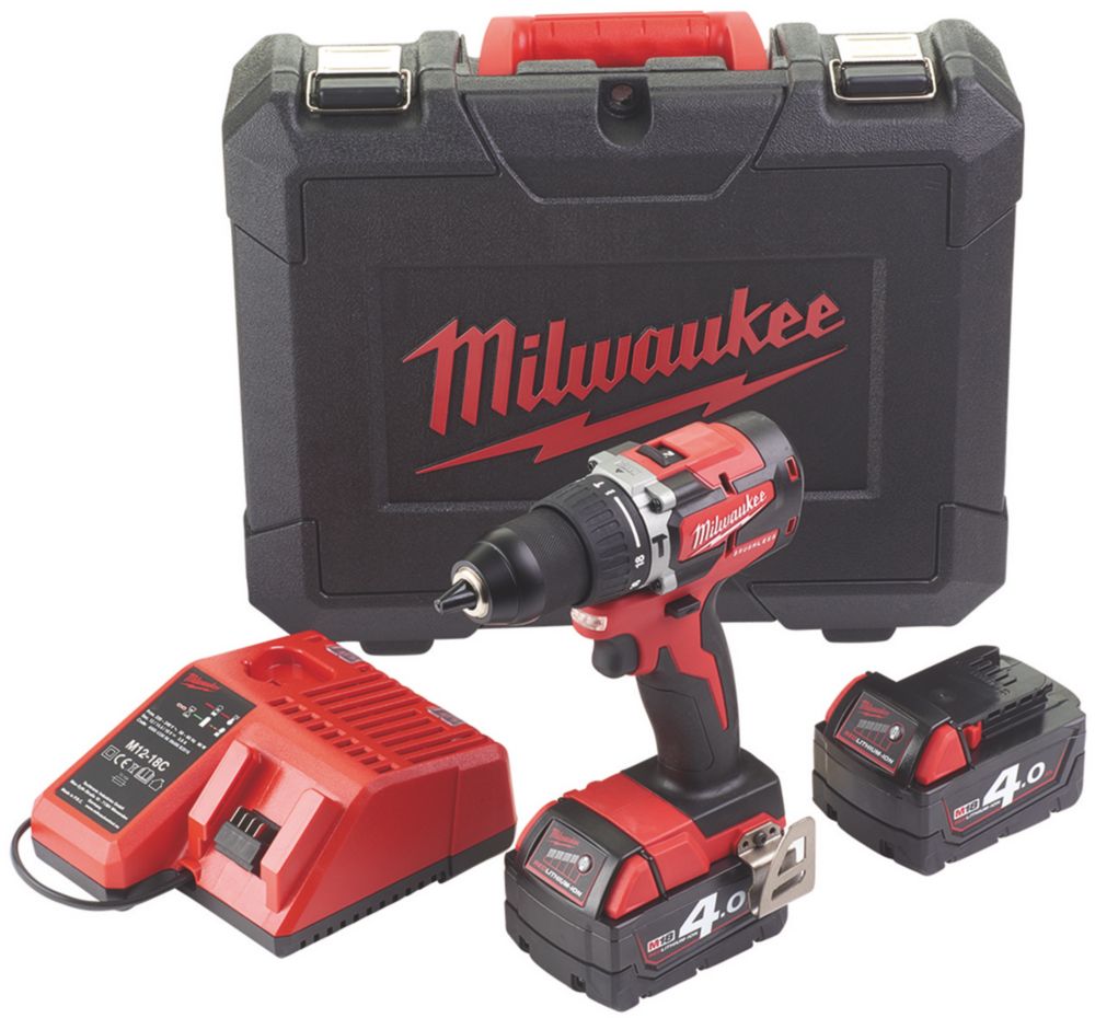 Image of Milwaukee M18 CBLPD-402C 18V 2 x 4.0Ah Li-Ion RedLithium Brushless Cordless Combi Drill 