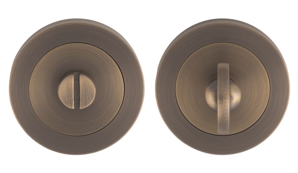 Image of Carlisle Brass Standard WC Thumbturn Set Antique Brass 50mm 