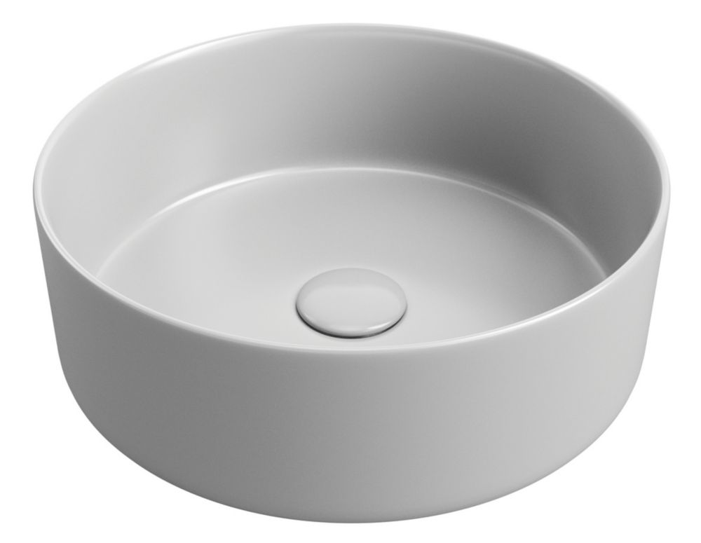 Image of Matt Grey Bathroom Washbowl No Tap Holes 355mm 