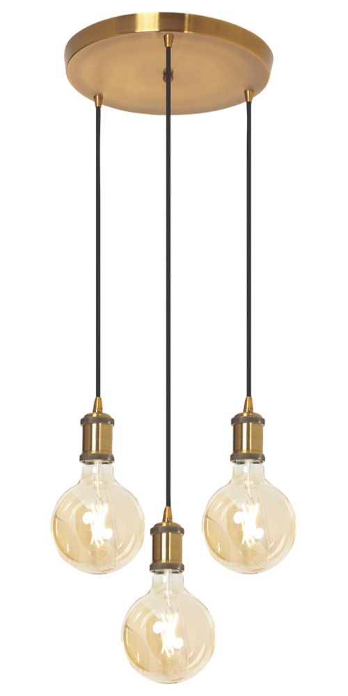 Image of 4lite Decorative Pendant Circular Antique Brass 