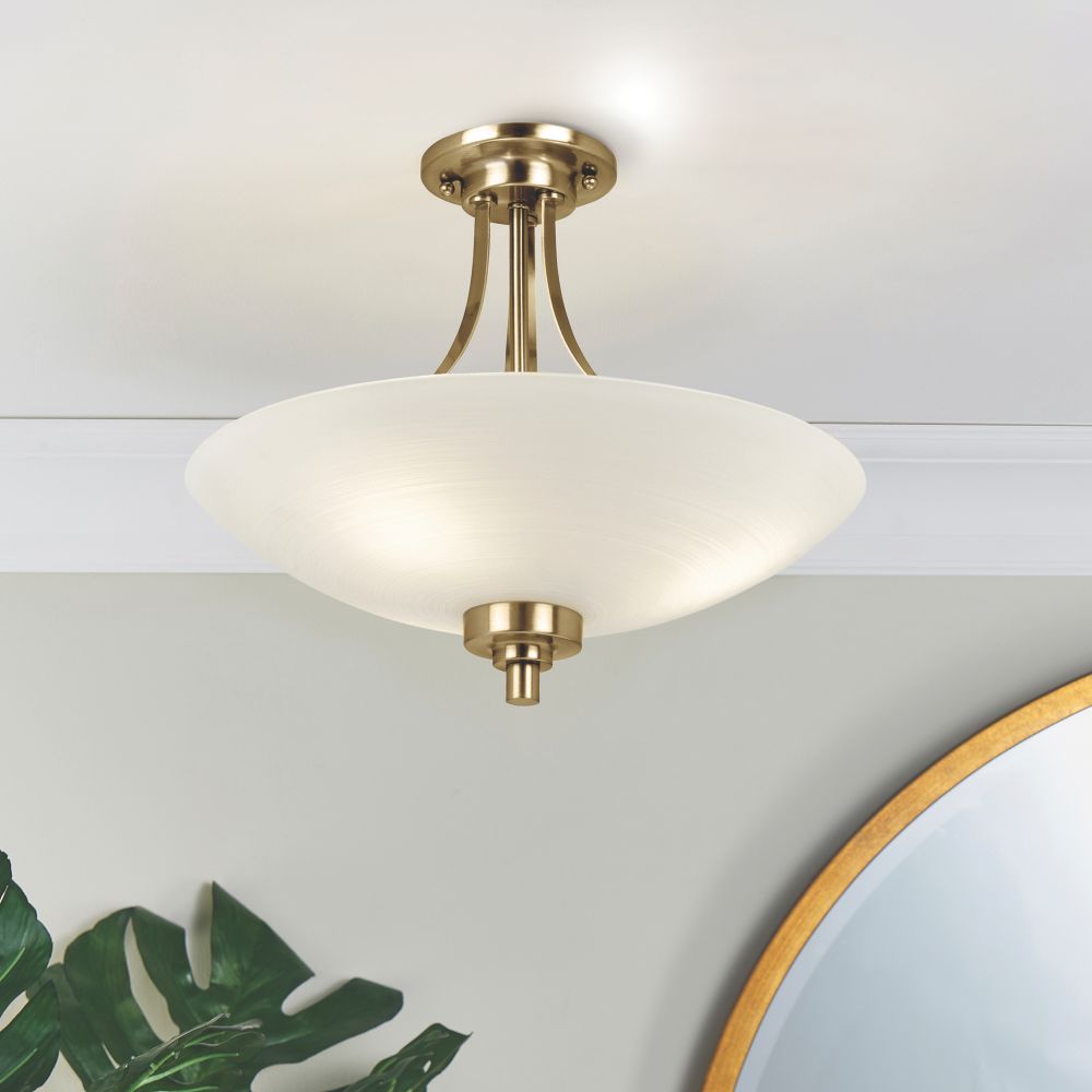 Image of Quay Design Brooke Ceiling Flush Light Antique brass 