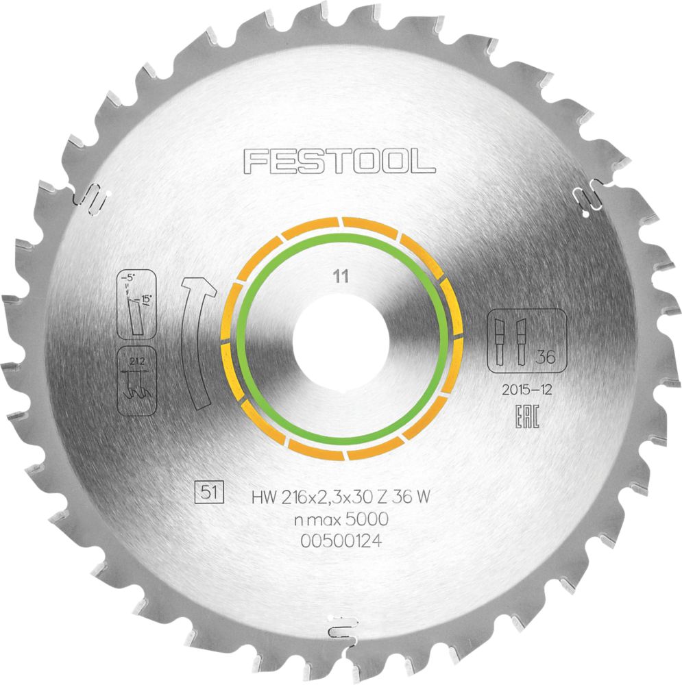 Image of Festool Multi-Material TCT Circular Saw Blade 216mm x 30mm 36T 