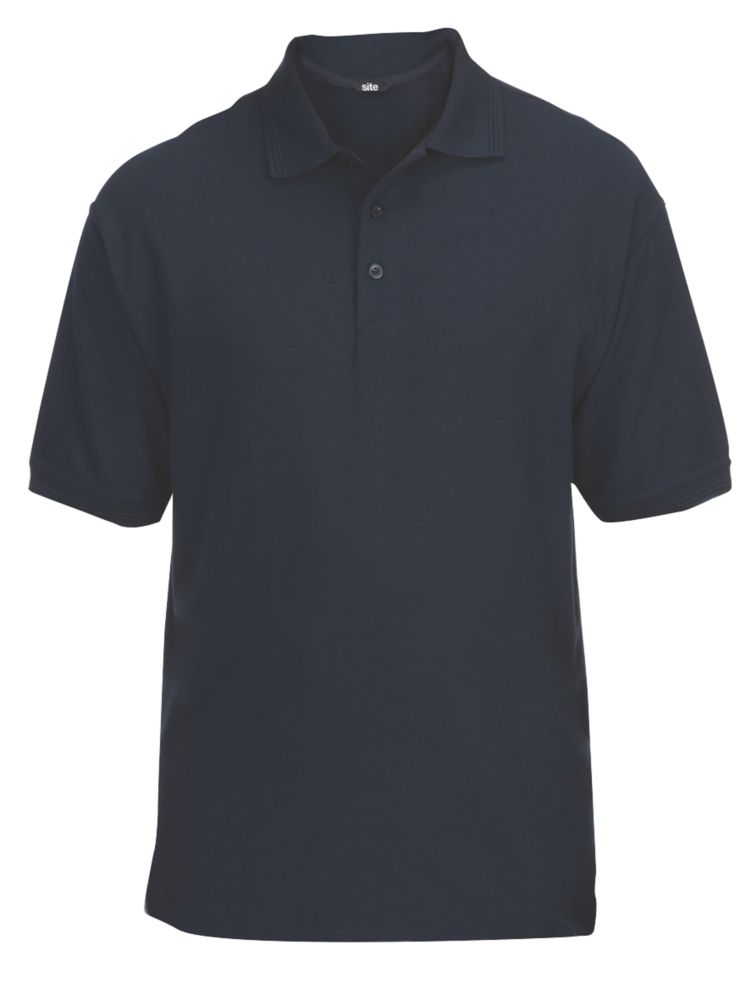 Image of Site Tanneron Polo Shirt Navy Medium 42 1/2" Chest 