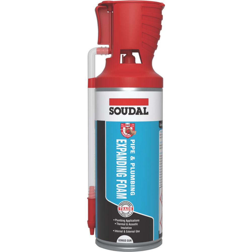 Image of Soudal Genius Gun Pipe & Plumbing Expanding Foam Hand-Held 300ml 