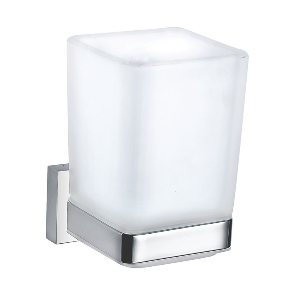 Image of Aqualux York Tumbler Holder with Glass Chrome 