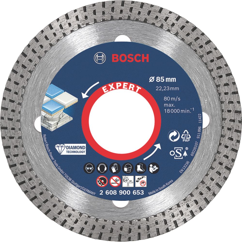 Image of Bosch Expert Masonry Diamond Cutting Disc 85mm x 22.23mm 