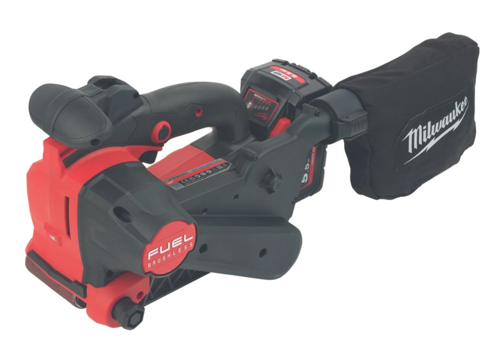 Image of Milwaukee M18FBTS75-552X 3" 18V 2 x 5.5Ah Li-Ion RedLithium High Output Brushless Cordless Belt Sander 