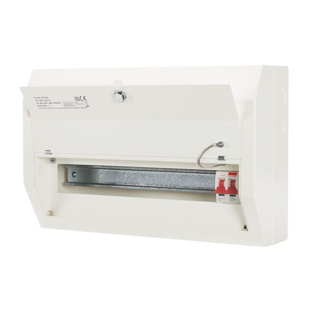 Image of Contactum Defender 1.0 18-Module 16-Way Part-Populated Main Switch Consumer Unit 