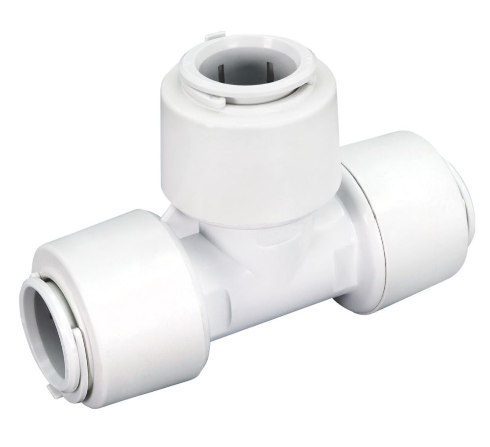 Image of FloPlast FloFit+ Plastic Push-Fit Equal Tees 15mm 5 Pack 