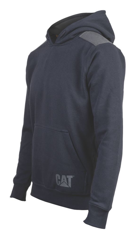 Image of CAT Logo Panel Hooded Sweatshirt Navy XX Large 50-53" Chest 