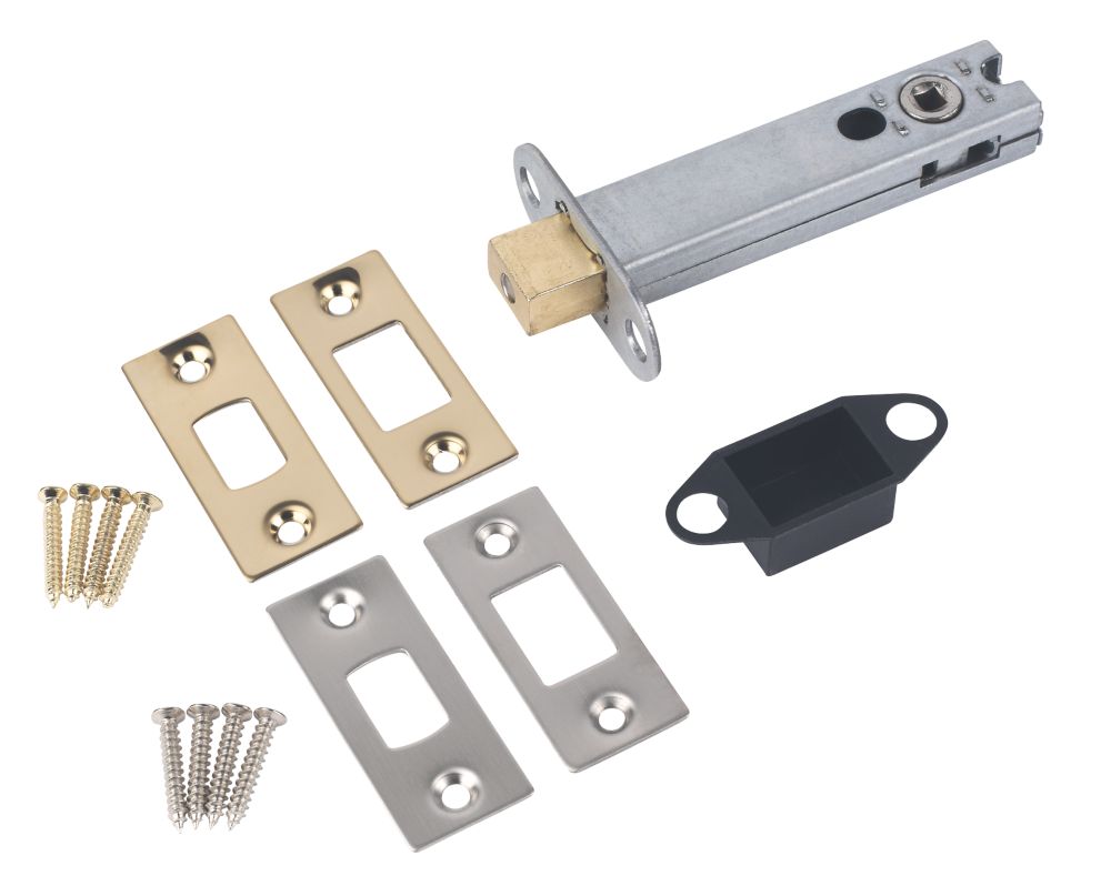 Image of Smith & Locke Electro Brass / Satin Chrome Tubular WC Dead Bolt 101mm Case - 80mm Backset 