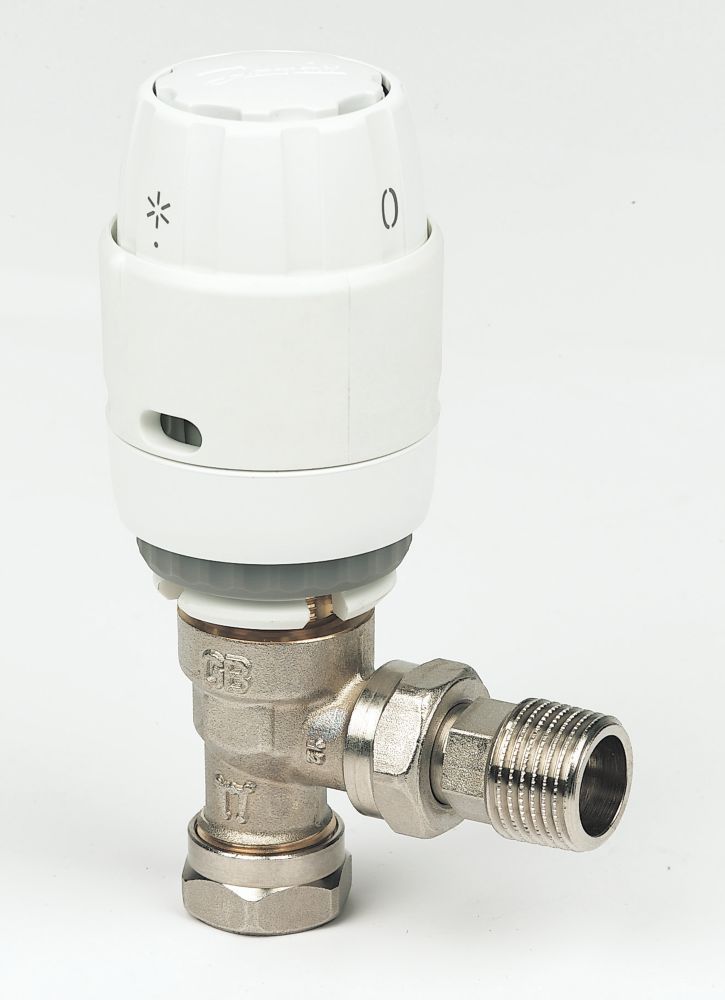 Image of Danfoss RAS-CÂ² White Angled Thermostatic TRV 15mm x 1/2" 