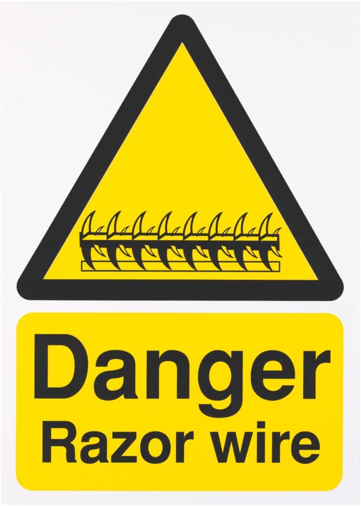 Image of "Danger Razor Wire" Sign 400mm x 300mm 