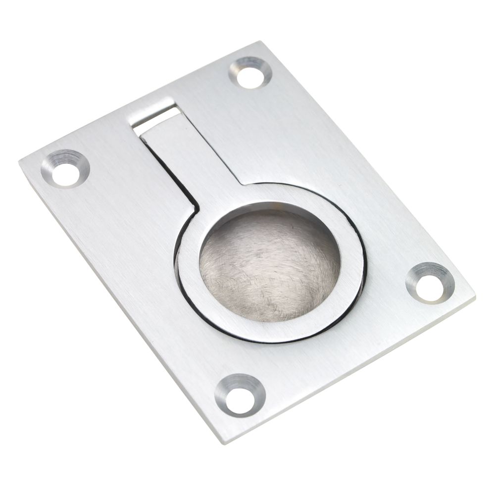 Image of Carlisle Brass Flush Ring Pull 63mm Satin Chrome 