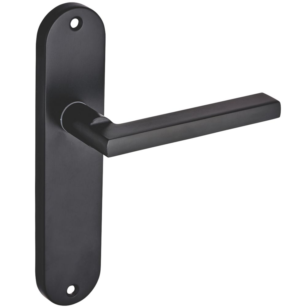Image of Smith & Locke Murlough Fire Rated Latch Lever Door Handles Pair Matt Black 