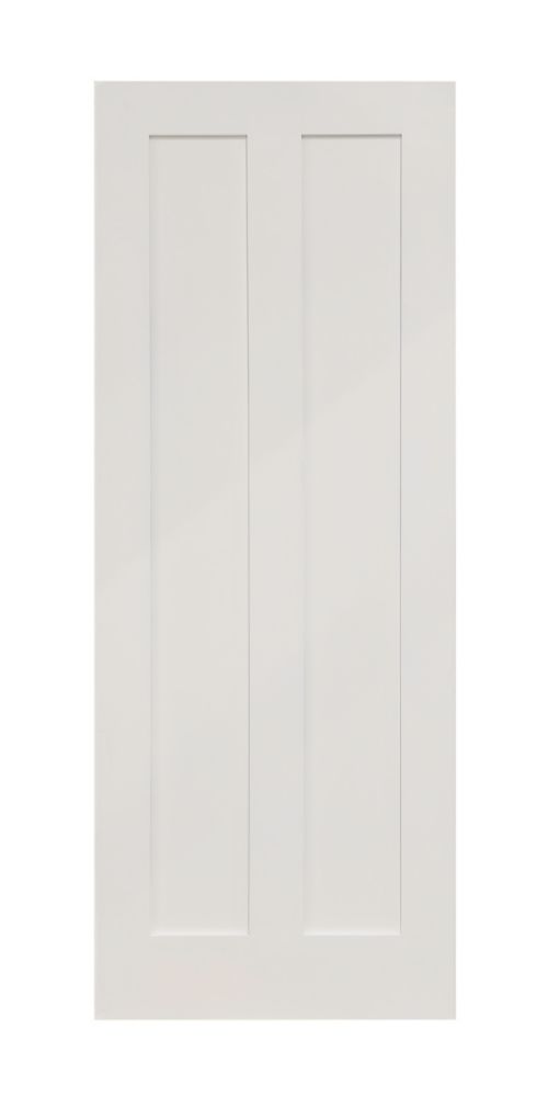Image of Primed White Wooden 2-Panel Shaker Internal Door 1981mm x 610mm 
