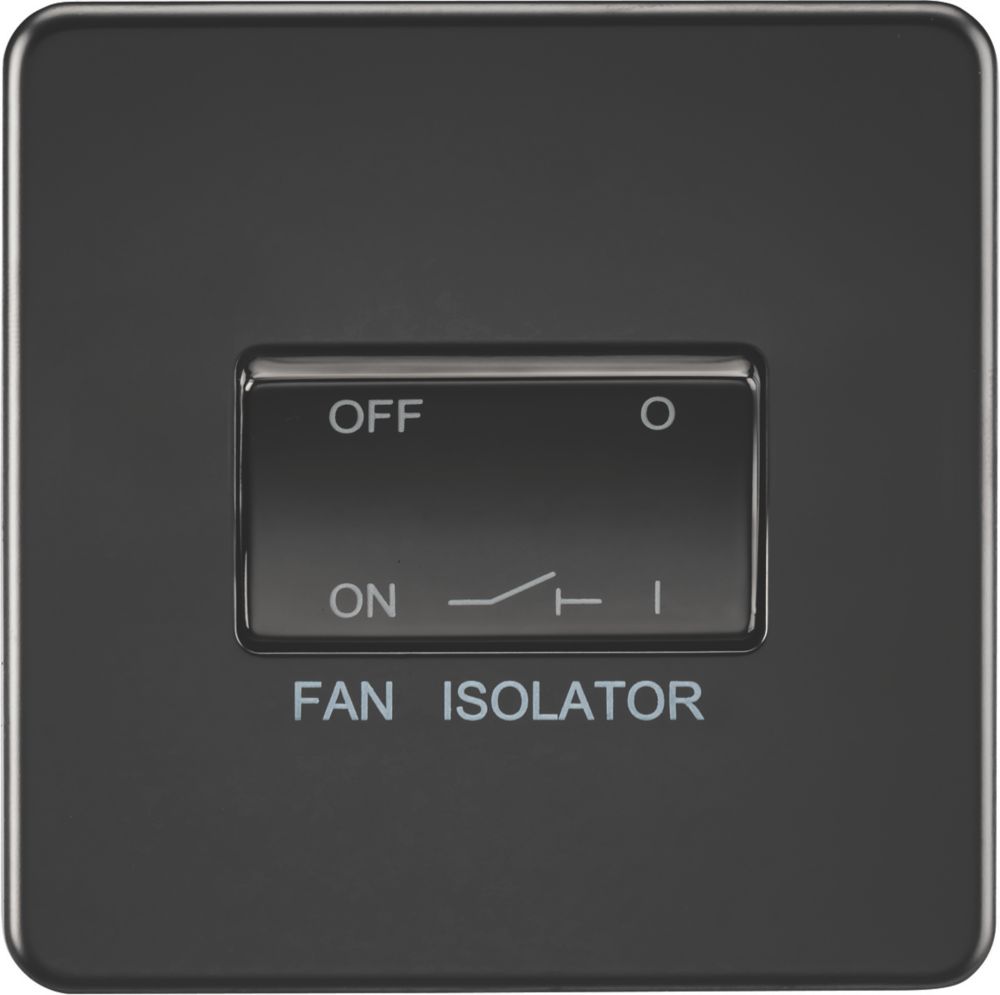 Image of Knightsbridge 10AX 1-Gang TP Fan Isolator Switch Matt Black 