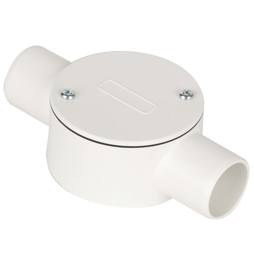 Image of Deta TTE 2 Way 25mm Through Box White 