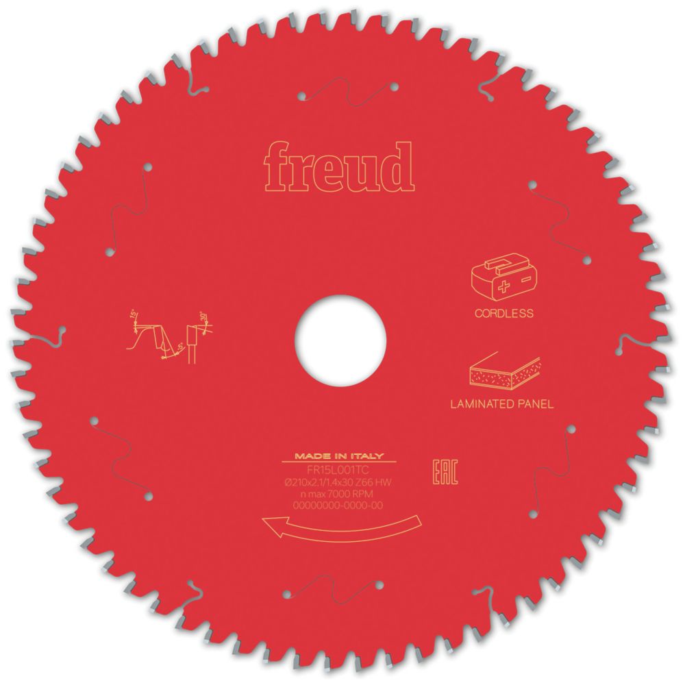 Image of Freud F03FS10078 Laminate Panel Circular Saw Blade 210mm x 30mm 66T 