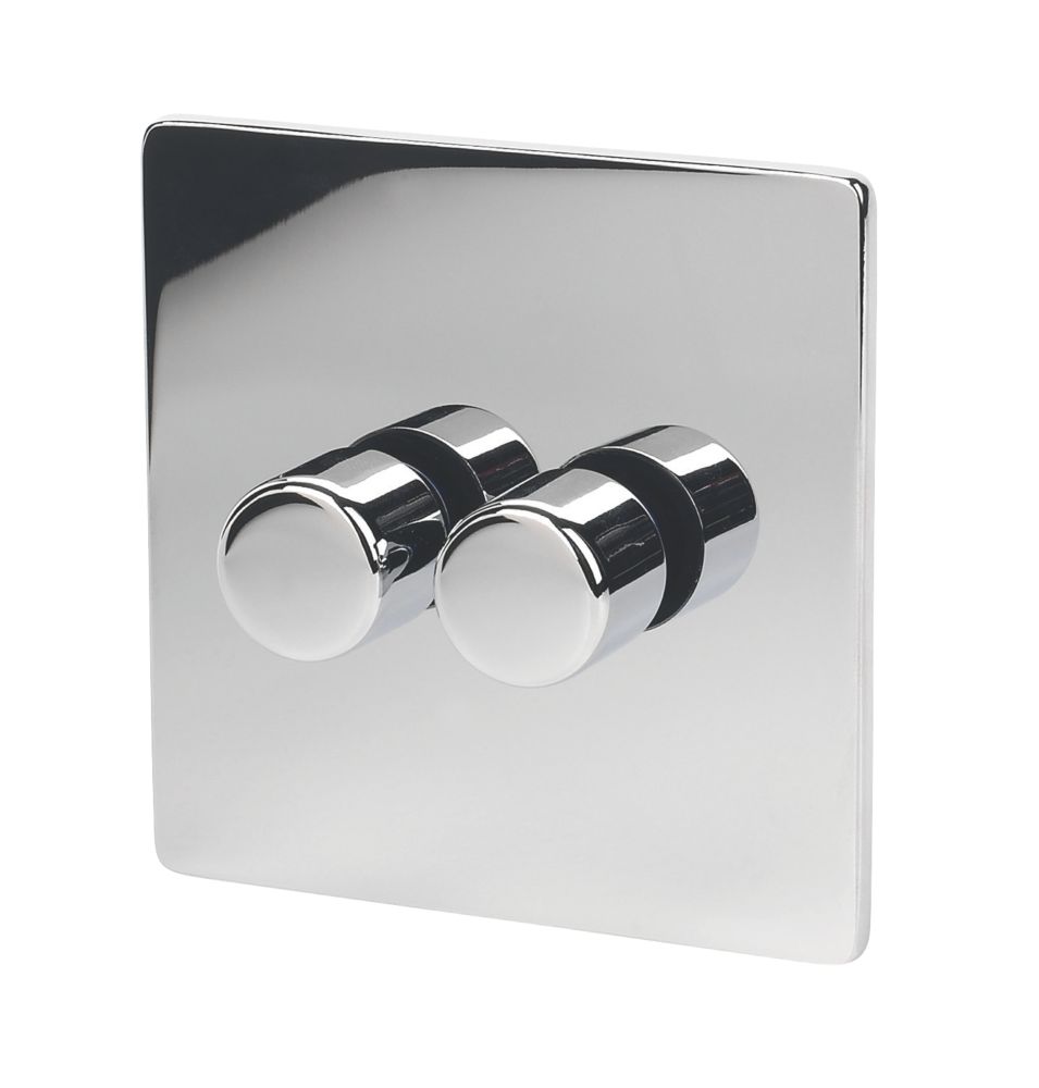 Image of LAP 2-Gang 2-Way Dimmer Switch Polished Chrome 