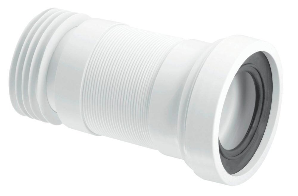 Image of McAlpine Flexible Straight WC Pan Connector White 170-410mm 